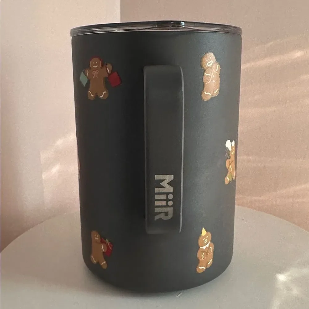Starbucks Christmas MIIR  Dark Gray Mug/Cup with Holiday Gingerbread Men
